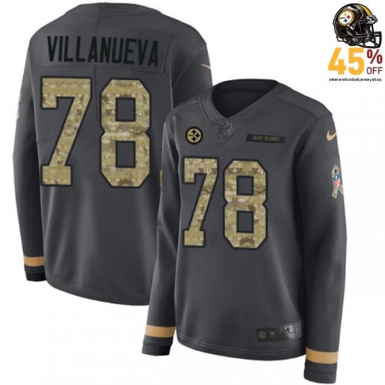Stadium Lights Glitter Alejandro Villanueva #78 Steelers Anthracite Women\'s 2025 Jersey – Stand Out at Night Matches?