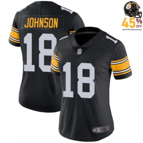 2025 Exclusive Drop: Diontae Johnson Steelers #18 Women Jersey – Black Urban Camo Design Women?