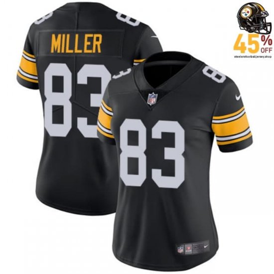 Stitched Authenticity Heath Miller #83 Steelers Black Women\'s 2025 Jersey – Player-Approved Details?