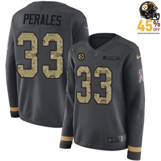 True Team Colors David Perales #33 Pittsburgh Steelers Anthracite Women\'s 2025 Classic Jersey – Timeless Design?