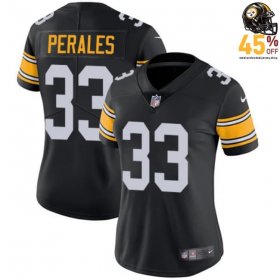 Metallic Accent David Perales #33 Steelers Black Women's 2025 Limited Edition Jersey – Shine Bright for the Steelers?