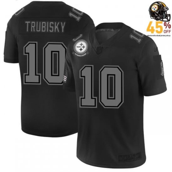Striped Steelers 10 Jersey – Mitchell Trubisky Black Men Bold Stripes?