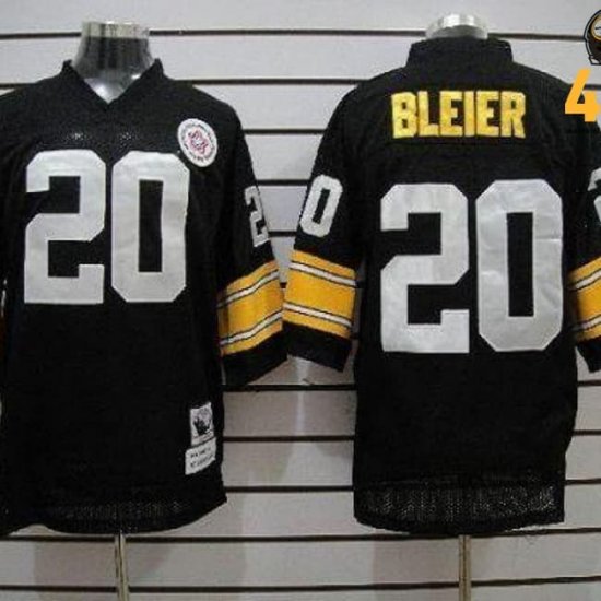 Black Impact Collection – Rocky Bleier #20 Slick Steelers Jersey Men?