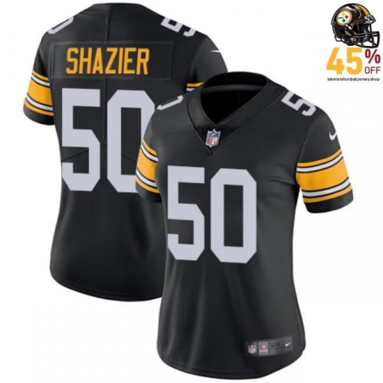 Women Ryan Shazier #50 Steelers Black Gold 2025 Mesh Breathable Playoff Jersey – 2025 Postseason Edition?
