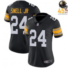 Official Benny Snell Jr. #24 Steelers Black Women's 2025 Sideline Jersey – Coach-Approved Design?