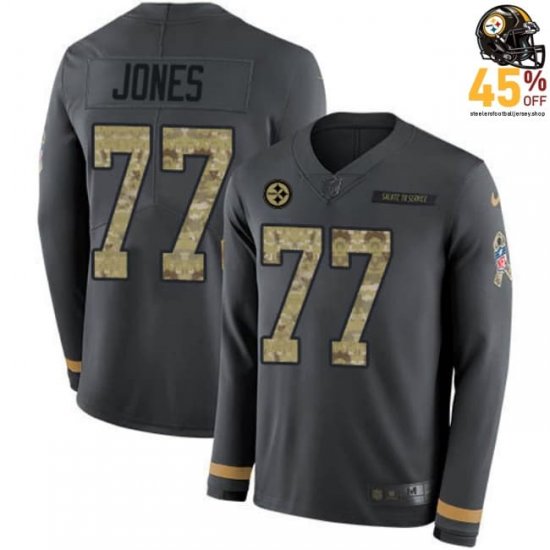 Men\'s Broderick Jones #77 Steelers 2025 Anthracite Game Day Jersey – Official Team Pride Gear?